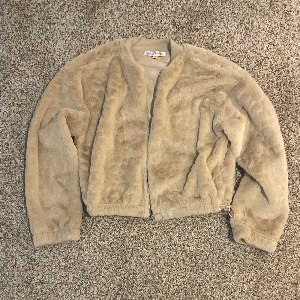 Poshmark Tan Faux Fur Jacket